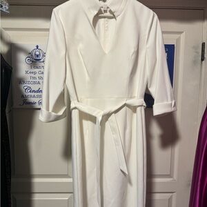 Black Halo White 3/4 Sleeve Dress